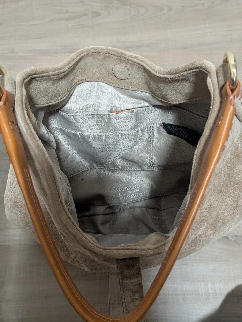 Ralph Lauren Indian Cover Suede Hobo Shoulder Bag